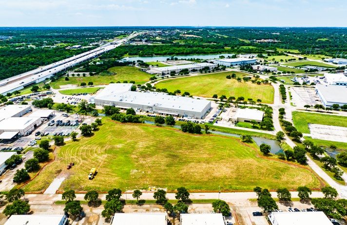 Riverbend East Industrial Park — high oblique aerial of the site
